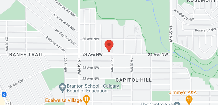 map of 1808 24 Avenue NW